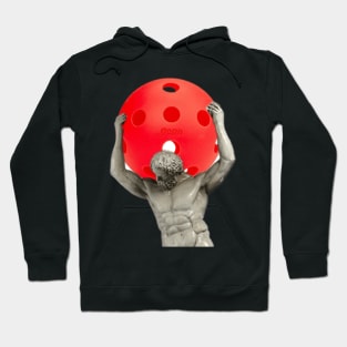 Pickleball Atlas holding a pickleball Hoodie